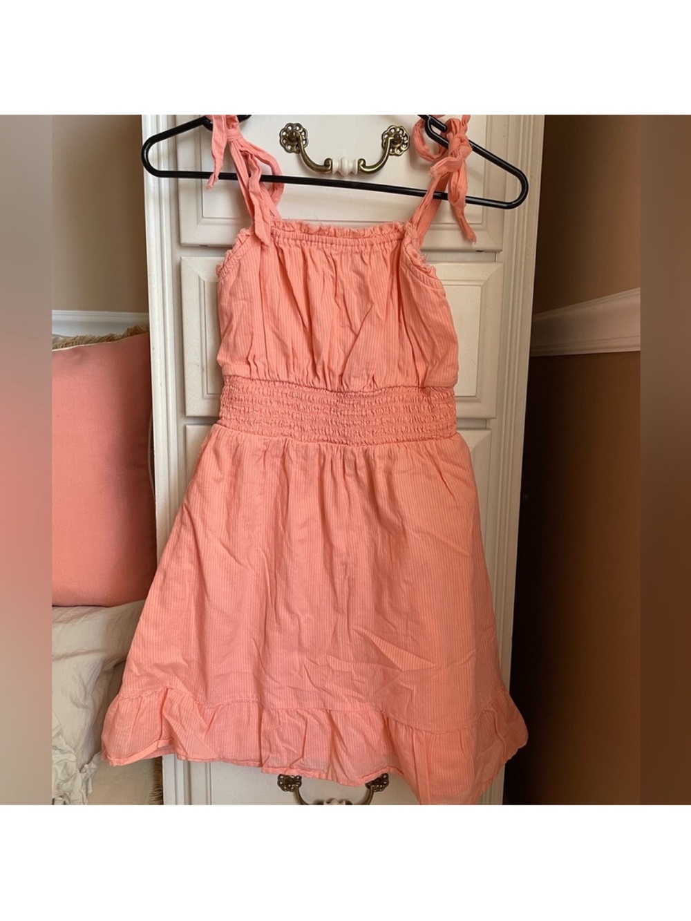 True Craft Peach Sundress with Tie Straps